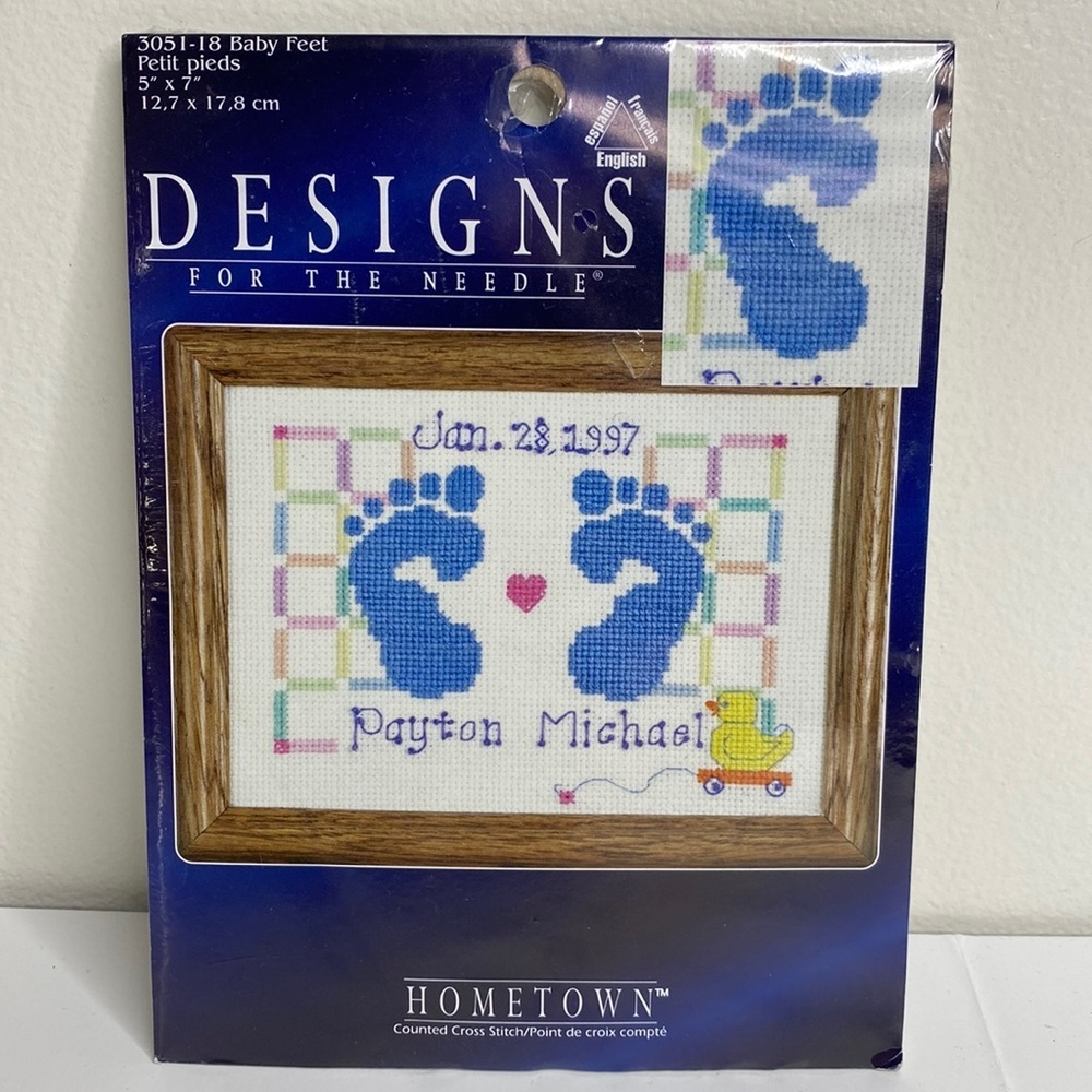 Designs For The Needle Baby Feet Cross Stitch Kit 5" X 7" Hometown Series